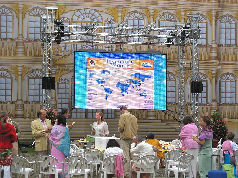 MERU.jpg - Global Good News hosted a picnic at MERU in Holland, and displayed on a large outdoor screen with the most recent animated, promotional video tours of the Global Good News website.