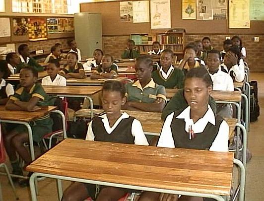 13.jpg - 18 November 2008Primary school students enjoying a deeply settled state of awareness through Maharishi's Transcendental Meditation Technique at an Alexandria school near Johannesburg.