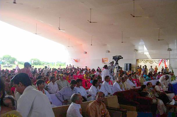 56.jpg - Inside the big tent for the Maharishi Vidya Mandir National Cultural Meet at the Maharishi Centre for Educational Excellence campus in Bhopal, India.