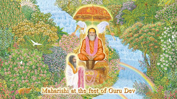 Guru-Dev+Maharishi-for-video.jpg - For five decades, following traditional days of silence at the start of January, Maharishi Mahesh Yogi inaugurated each new year on 12 January in honour of his Master, Guru Dev, His Divinity Brahmanand Saraswati, Jagatguru Shankaracharya of Jyotir Math, Himalayas.