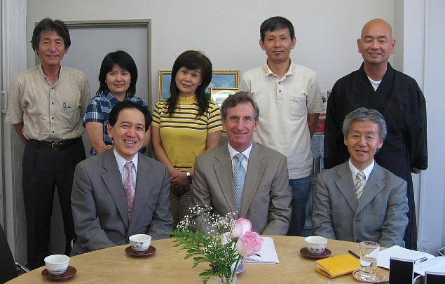 009.jpg - A planning session with center leaders at the Hiroshima Invincibility Centre with Dr Deans and Suzuki Sensai, included a Buddhist monk (back row, far right).