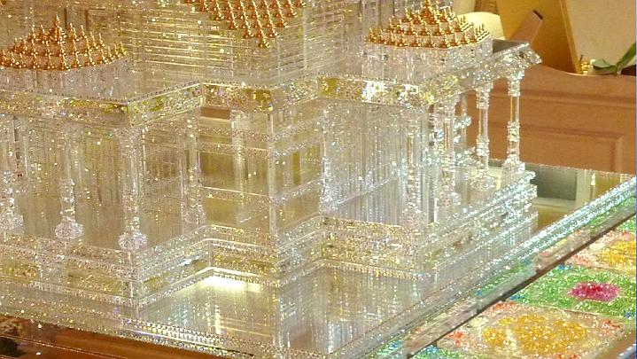 Slide13.jpg - Crystal model from different perspective reveals the amazing beauty of the Maharishi Samadhi Smarak, a memorial of Total Knowledge, which is on display in MERU, Netherlands.