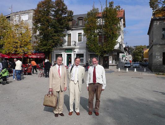 0013-CetinjeTown.jpg - Raja Paul Potter, Dr Ashley Deans and Turkish leader of Maharishi's Transcendental Meditation Movement.