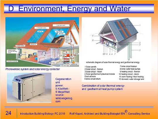 Folie24.jpg - Building Biology gives recommendations for intelligent new systems for conserving and generating energy using solar, wind and geothermal sources.