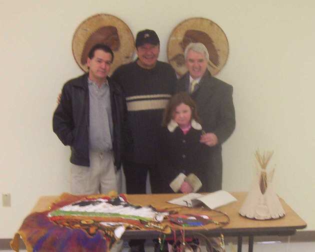 052-Tim-Paul,-Nick-Paul-&-Christopher.jpg - Dr Chris Collrin, on right, at a First Nations conference in New Brunswick with Tim Paul, centre, Maliseet Nation Conservation Council Executive Director. North American Indians, called ?the custodians of Natural Law? by Maharishi, recognize from their own experiences the vital importance of this pure knowledge of the basis of life while practicing the Transcendental Meditation Programme.