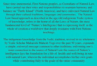 MMY-quote.jpg - Part of the five-point plan to introduce Maharishi?s programmes to the Indigenous communities of North American, or Turtle Island.