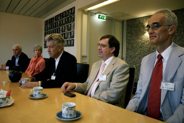 IMG_0422.jpg - 25 November 2010In a meeting with the Minister of Education for Norway are, from right to left, Raja Graham DeFreitas; National Director, Dr Odd Loset; Filmmaker Dr David Lynch; and Mother of the Domain Leanne DeFreitas.