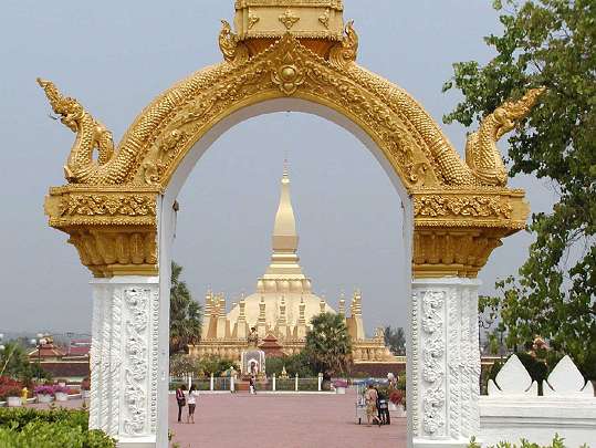 x-Lao-GFC-(10).jpg - Temple in Laos.  Actual gold is used in temple adornment.