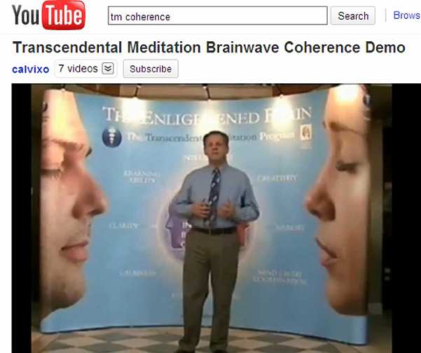019-booth-backdrop.jpg - Teachers of Transcendental Meditation in Vancouver, Dr Rich Van Schaik, Dr Sarah Hea, Mark McCooey and Michael Beresford participated in a Yoga Conference. Dr Van Sheik prepared an eye-catching booth and compelling video presentations about Transcendental Meditation.