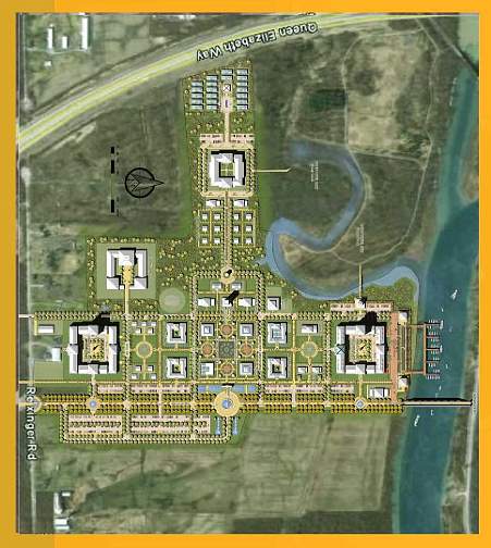 09-NF-masterplan-.jpg - In the eastern part of Canada a second Maharishi Vastu community for Canada, Maharishi Vedic Village, will be built on an expansive 90-acre (36-hectare) riverfront parcel near Canadian Niagara Falls. The architectural plans for the community are now complete.