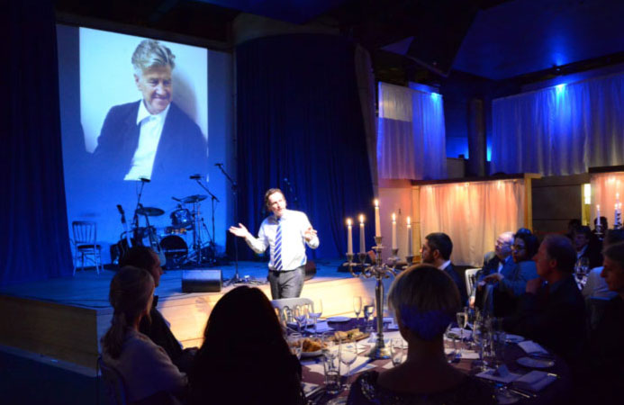 15-DLF.jpg - Trustee of the David Lynch Foundation Nigel Barlow, a well-known global creativity coach and practitioner of the advanced Transcendental Meditation programme, was the lively and entertaining compere (master of ceremonies) for the evening.