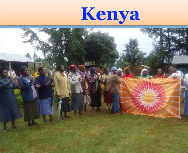 Kenya3.jpg - Kenya: The joyful Victory Day celebration was launched in Nandi Hills by displaying the Flag of Invincibility. Following speeches and talks by international leaders, the mothers group and students performed plays and songs.