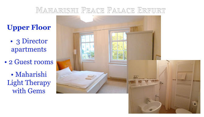 03_687.jpg - Erfurt, Germany's Maharishi Peace Palace has three apartments, two guest rooms, and rooms for Maharishi's Technologies, such as Maharishi Light Therapy with Gems on the upper floor.
