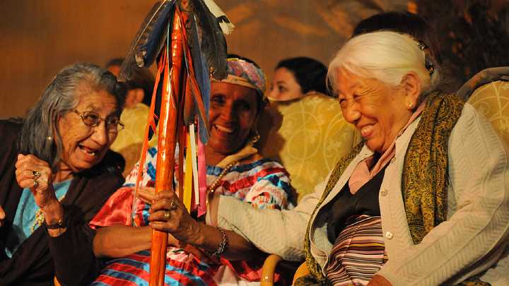 USA_GGN_2.jpg - 10 November 2010Members of the International Council of the Thirteen Indigenous Grandmothers from the Oglala Lakota Nation, USA, the Huautla de Jimenez Nation, Mexico and Tibet enjoy the festivities.