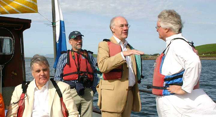 05-RT-Bevan-and-Joe.jpg - Dr Morris, Joe Hayden, and other leaders of the Global Country of World Peace travel by ferry to Maharishi Island of World Peace.