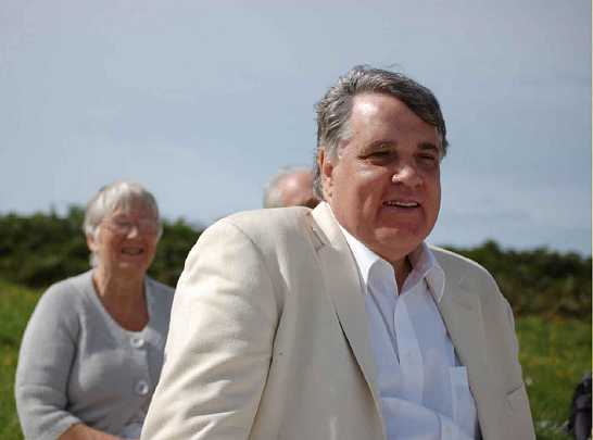 10-Bevan-enjoying.jpg - Dr Bevan Morris, Prime Minister of the Global Country of World Peace, enjoys the serene feeling on the island, and drew attention to the great fortune Ireland has to have the Maharishi Island of World Peace.