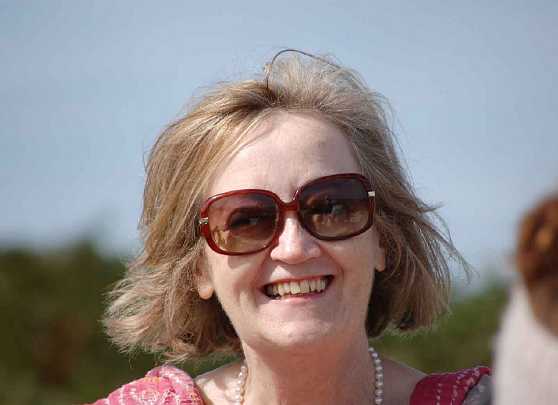 18-Breda-big-smile.jpg - Breda Hayden, wife of the Ireland?s National Director, delights in the success of the day on the Maharishi Island of World Peace.