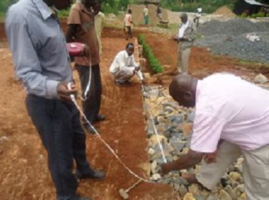 kenya6.jpg - Precise measurements were made at every stage to insure the construction was in accord with Maharishi Vastu principles.