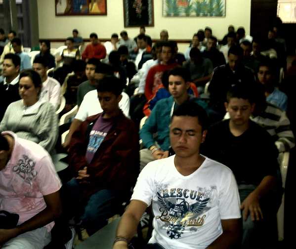 42-colombia42.jpg - Peace and calm in the atmosphere of the young Yogic Flyers at the rehabilitation centre in Columbia.