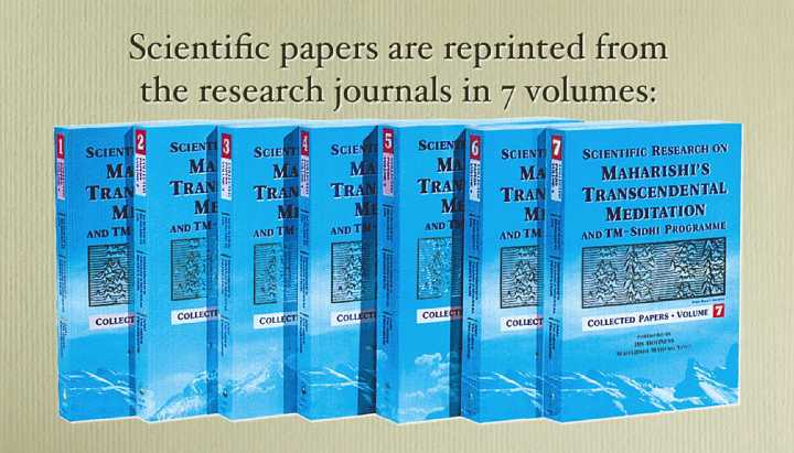 46_Bevan.jpg - Scientific Research Maharishi?s Transcendental Meditation and TM-Sidhi Programe now has a 7th volume, of 950 pages. It includes 81 scientific papers published in research journals between 1997 and 2005. The papers are authored by 116 researches from 50 universities in 12 countries. Thirty-nine of the authors come from Maharishi University of Management.