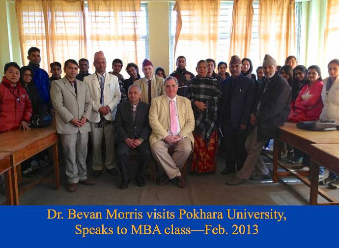 003.jpg - In Pokhara, the second largest city in Nepal, during his visit to Pokhara Univeristy, Dr Morris spoke to a class of MBA students about the benefits of Consciousness-Based Education.