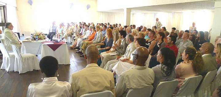SouthAfrica074.jpg - The 140 practitioners of Transcendental Meditation who attended the seminar, held at the Old Edwardian Club in Johannesburg, filled the conference room.