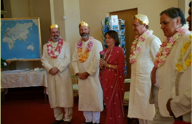 Rajas-Seelisberg.jpg - 4 August 2010Gathering as the celebration begins is from left, Raja Felix, Raja Raphael David, Mother of the Domain Dr Susie Potter, Raja Paul Potter, and Prime Minister Dr Bevan Morris.