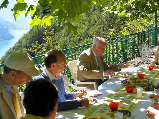 banquet.jpg - A picnic was enjoyed just outside the buildings in Seelisberg at a favourite dining spot with a spectacular view.