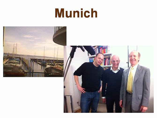 Slide12.jpg - Dr Uli Bauhofer (centre) arranged an interview for a film producer working on a project that features Transcendental Meditation. Dr Bauhofer, who practices medicine in Munich, wanted the film to include some of the great body of scientific research done over a 50-year time span that validates the effectiveness of Transcendental Meditation.